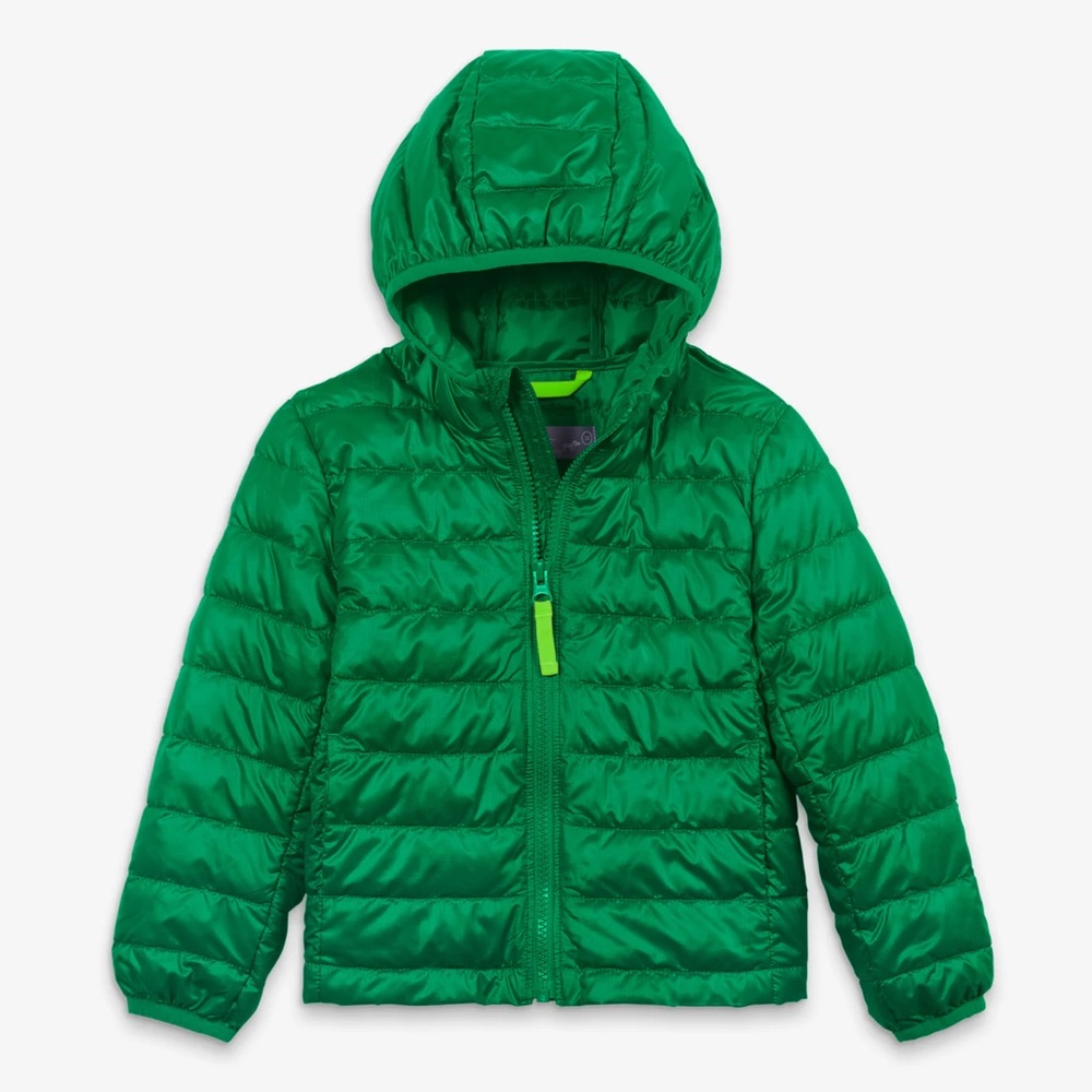 Primary Kids Green Quilted Puffer Jacket